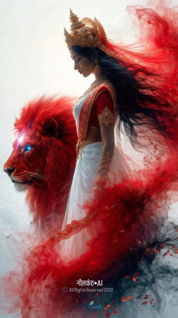 जय माँ दुर्गा 🔱 Happy Navratri __Created By नीलकंठ•AI ©️ All Rights Reserved 2026